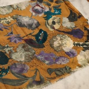 Tolani Floral Beaded Scarf